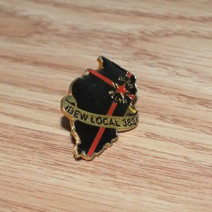 Vintage Glen Ellyn Illinois Ibew Local 383 Collectible Souvenir Enamel Lapel Pin