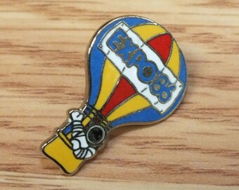 Multi Color Vintage Expo 1986 Collectible Hot Air Balloon Souvenir Lapel Pin