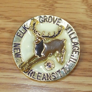 Vintage New Orleans Elk Grove Village Lions Club Lapel Pin