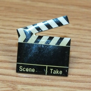 Vintage Scene / Take Black & White Enamel Movie Clapper Collectible Lapel Pin
