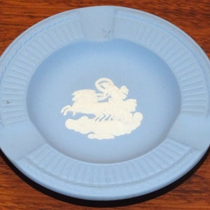Vintage Blue Wedgwood Chariot Decorative 4 1/2&quot; Plate / Jasper-Ware Ashtray!