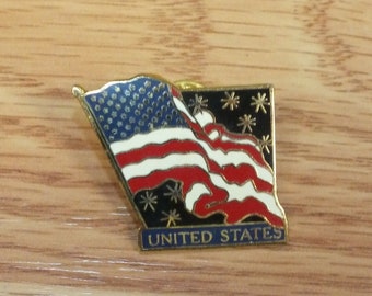 Vintage 1992 Limited Edition United States Collectible American Flag Lapel Pin