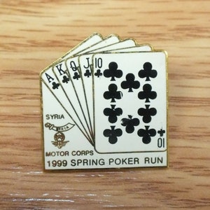 Vintage Syria Motor Corps 1999 Spring Poker Run Pin da collezione / Lapel