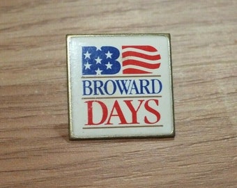 Vintage BD Broward Days Sammelobjekt Rot Weiß Blau Anstecker Ansteck