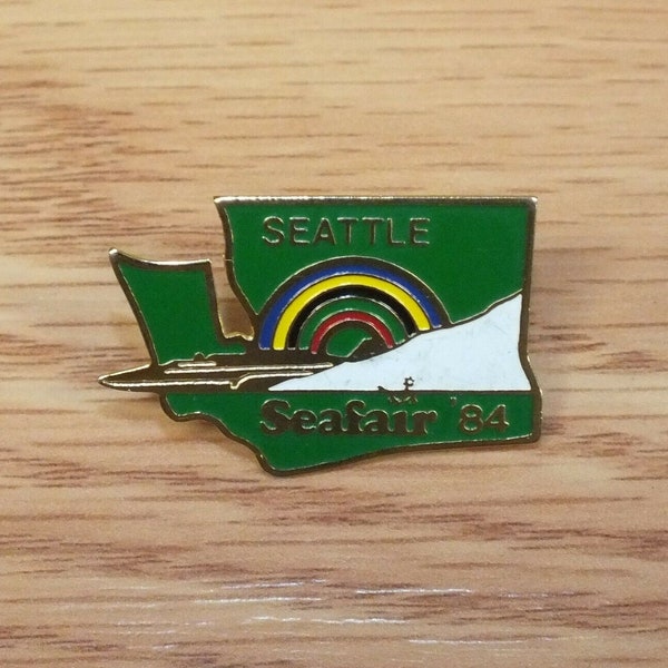 Vintage 1984 Seattle Seafair State Shaped Collectible Lapel Pin