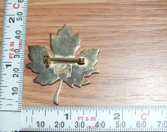 Pink & Gold Tone Autumn Maple Leaf Collectible So… - image 3