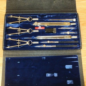 Vintage Post Design Master - 1146C Drafting Tools Set In Case *Made In Germany*