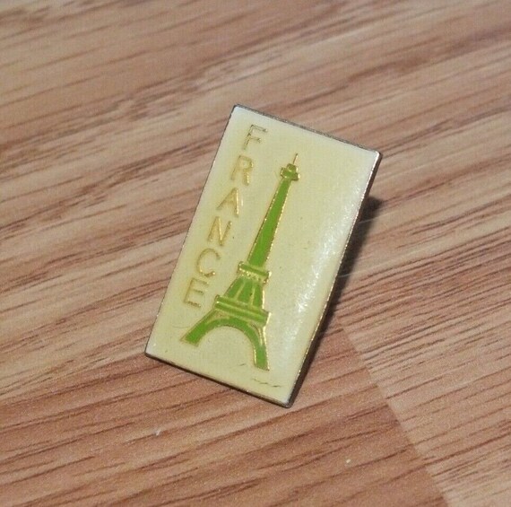 Vintage France Eiffel Tower Collectible Green Enamel … Gem