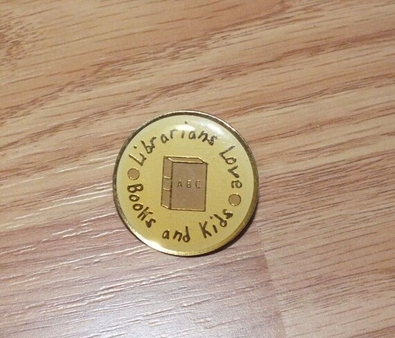 Vintage Librarians Love Books and Kids Collectible Enamel Lapel Pin