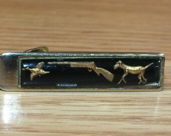 Hunting Horn Tie Clip Slide Bar Nickle Plated Wedding Gift TC 193
