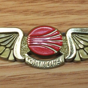 Vintage Gold Ton Kunststoff Continental Airlines Sammler Jr. Pilot Wings Pin