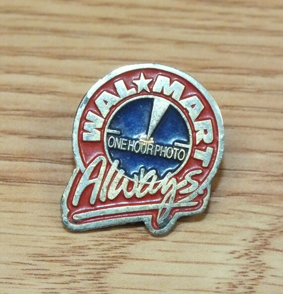 Vintage Gold Tone Walmart One Hour Photo Always Collectible Lapel