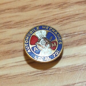 Vintage Automobile Mechanics A of M Local 701 Collectible HTF Screw Back Pin