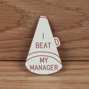 Vintage Tupperware Award Collectible &quot;I Beat My Manager&quot; Plastic Pin Lapel