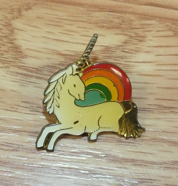 Vintage Unicorn & Rainbow Collectible Enamel Pin … - image 1