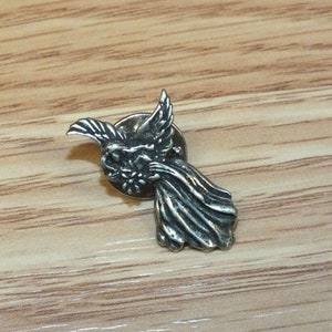 Vintage BSD Silver Tone Angel in Dress With Flowers Collectible Lapel Pin