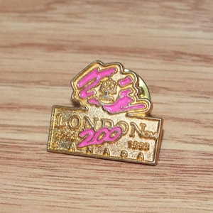 Pink & Gold Tone London Ontario Canada 1993 Vintage Collectible Lapel Pin
