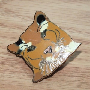 Wildlife Creations Spilla da risvolto con animale leone vintage da collezione
