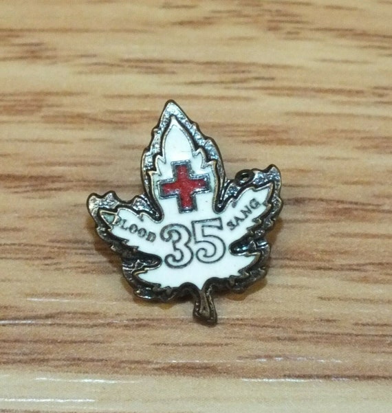 Vintage Red Cross Canadian Maple Leaf Blood Donor… - image 1