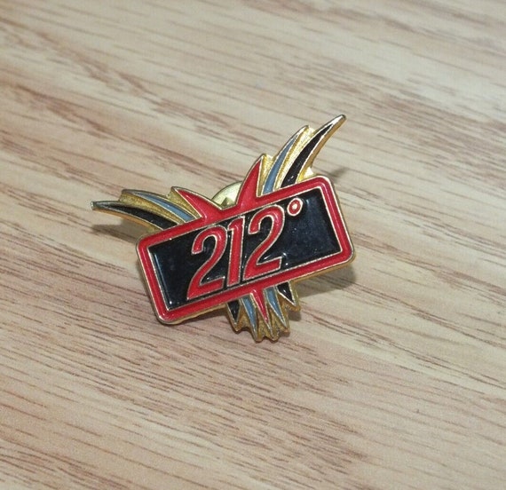 Vintage 212 Degree / Degrees Boiling Point Collectible Gold Tone Lapel Pin