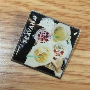 Square Vintage Enamel Teavana Collectible Shirt Lapel / Hat Pin