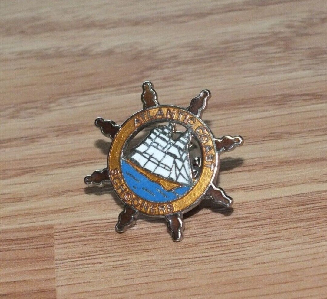 Vintage Atlantic Coast Schooners Collectible Ship Wheel Souvenir Lapel ...