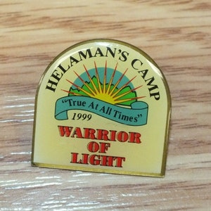 1999 Vintage Helaman&#39;s Camp Warriors of Light Collectible Souvenir Lapel Pin