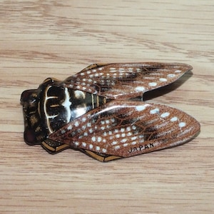 Vintage Brown Tones Metal / Tin Collectible Moth Insect Lapel Pin