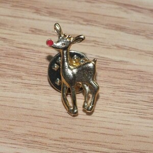 Pin de lapela de Natal vintage Rudolph The Red Nose Reindeer