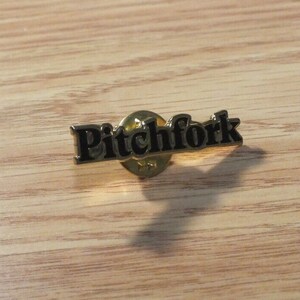 Black & Gold Tone Vintage Enamel Pitchfork Collectible Lapel Pin