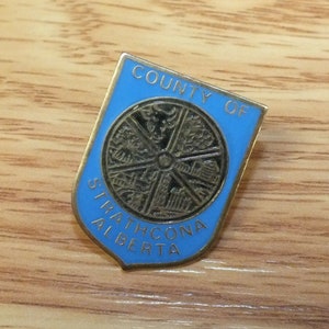 Vintage County of Strathcona Alberta Canada Collectible Lapel Pin