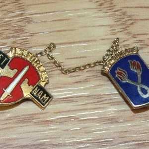 Vintage U.S. Forces Vietnam 196th Brigade Collectible Dangle Lapel Pin