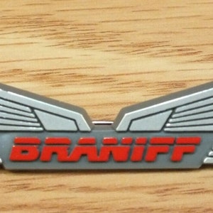 Vintage Grau Kunststoff Braniff Flieger Sammelstück Junior Pilot Flügel Anstecknadel