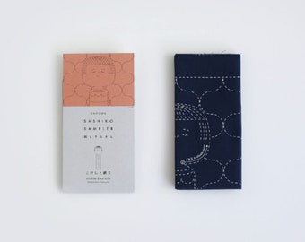 Daruma Sashiko Sampler in Navy – 8 Pop Patterns