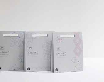 Daruma Sashiko Kit – Linen Handkerchief in 3 colours