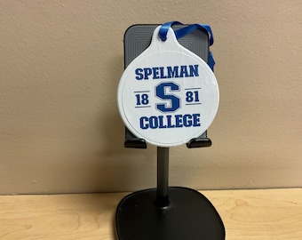 Spelman College Ornament, White and Blue