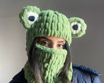 Frog Balaclava Mask, Crochet Balaclava, Balaclava Hat, Ski Mask Balaclava, Balaclava For Skiing, Custom Balaclava, Cosplay Mask