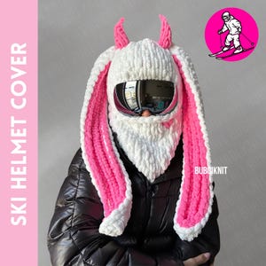 Ski helmet balaclava mask, helmet cover and helmet protector, ski mask, winter mask unisex balaclava, snowboard mask, custom gift,devil horn
