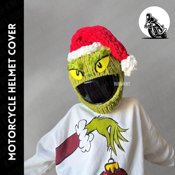 bike helmet christmas Motorcycle Helmet Cover Balaclava Mask, Christmas Gift, Unisex Handmade  Motorbike Accessory