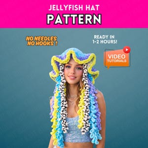 Patrón de gorro de medusa, gorro unisex, pasamontañas, archivo PDF, tejido a dos agujas.