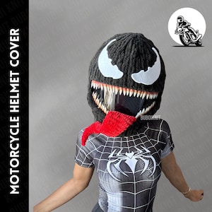 Motorcycle helmet cover balaclava mask, motorbike helmet accessory, handmade hat, crochet beanie, unisex gift