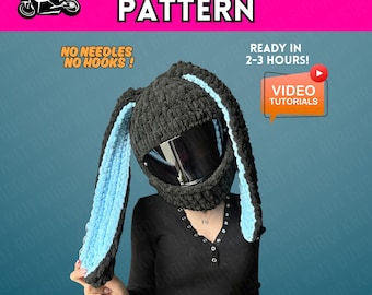 MUSTER Motorrad Helm Überzug, Balaclava Maske, Motorradzubehör, Pdf-Datei, Fingerstrick, einfaches Muster