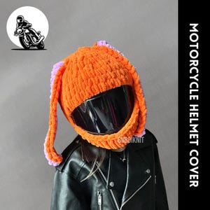 Bunny motorcycle helmet mask, motorcycle helmet protector, motorcycle helmet cover, helmet cover, motorcycle face mask, handmade unisex mask