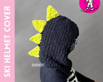 Dinosaur balaclava helmet cover mask, ski mask unisex animal balaclava, helmet balaclava mask handmade custom gift, helmet protector