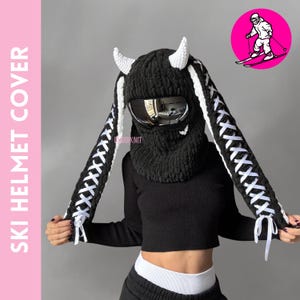 Ski helmet cover, helmet mask, helmet balaclava, snowboard helmet cover, handmade helmet protector, winter mask, bunny mask,unisex balaclava