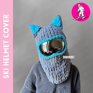 Ski helmet balaclava mask, handmade balaclava, handmade animal mask, animal ear mask, unisex balaclava, helmet protector