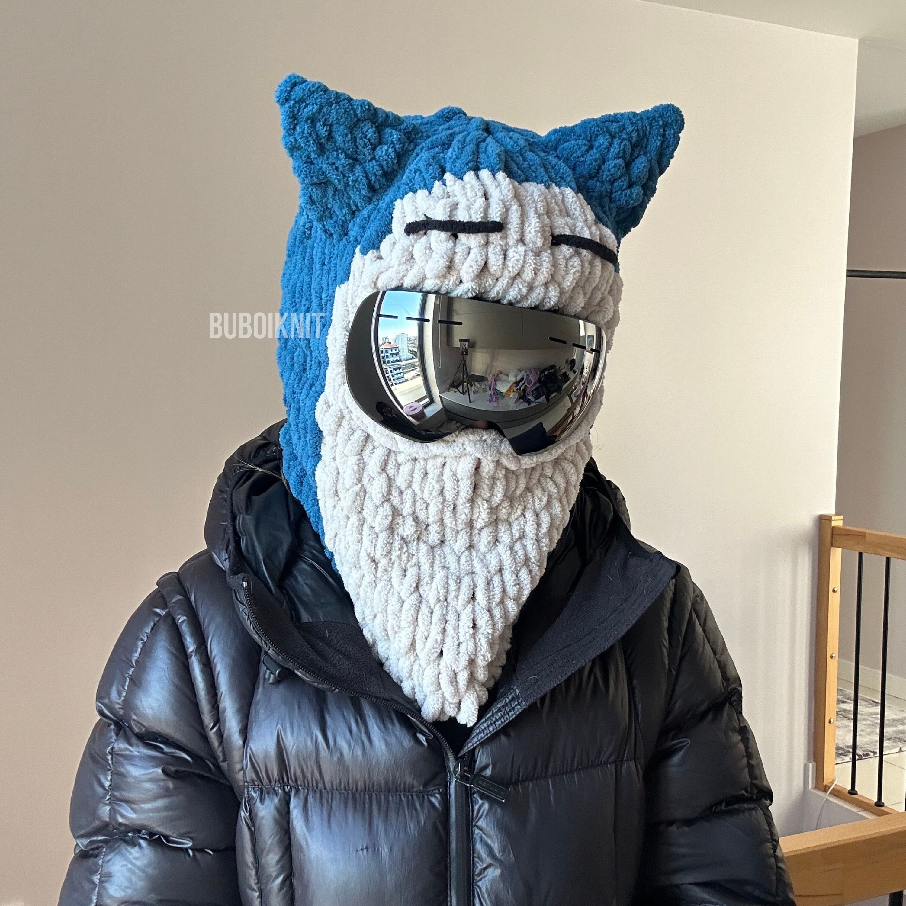 Ski Helmet Cover Balaclava Mask Anime Hat Crochet Beanie Snowboard