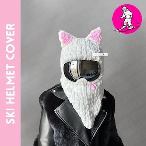 Ski helmet balaclava mask, Cat Balaclava, Handmade Balaclava, Animal Balaclava, Woman Balaclava, Unisex Balaclava, Kitty Balaclava