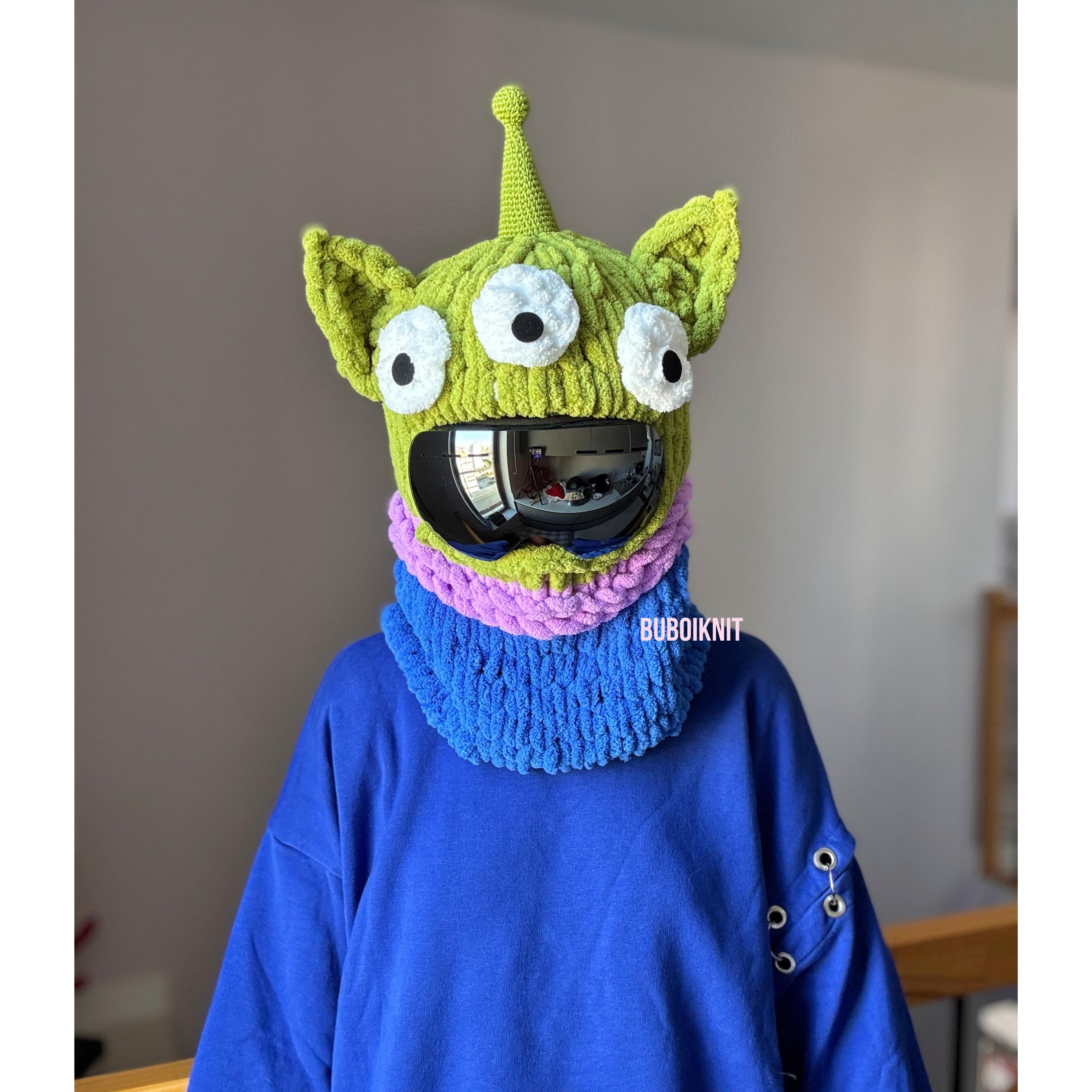 Ski Snowboard Helmet Cover Balaclava Mask, Handmade Animal Beanie