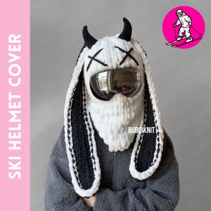 Ski helmet balaclava mask, helmet protector, unisex balaclava mask, winter mask, ski mask and snowboard mask, bunny balaclava, bunny mask